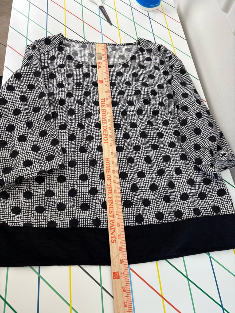 Chico's Black & White Polka Dot Knit Tunic Size Large Flowy Lightweight Beachy - Picture 7 of 8